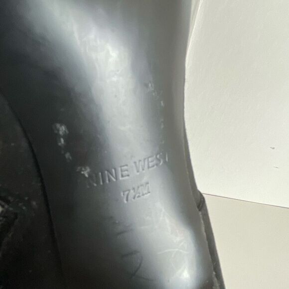 Nine West Pureheart2 Fringe Trim Ankle Boots 7.5 Black - Picture 11 of 11